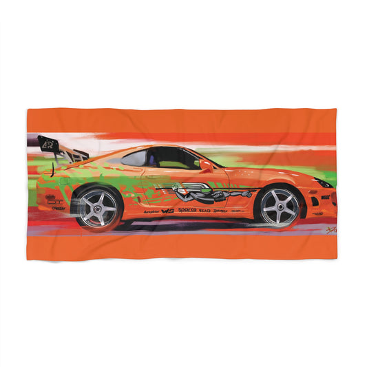 Supra Mk IV Beach Towel, Fast and Furious Movie Car Lover Gift, 30x60", 36x72"