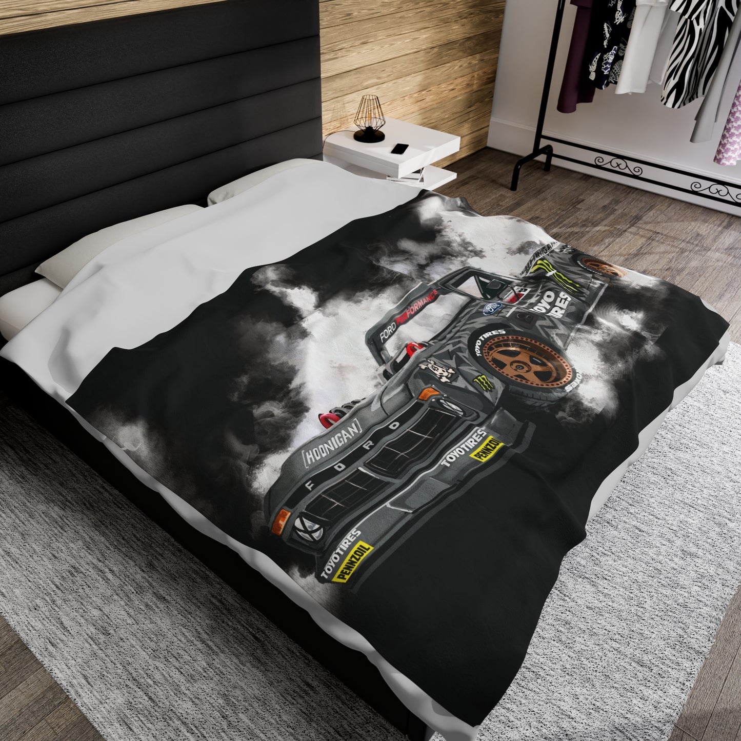 Hoonitruck drifting F150 truck Velveteen Plush Blanket