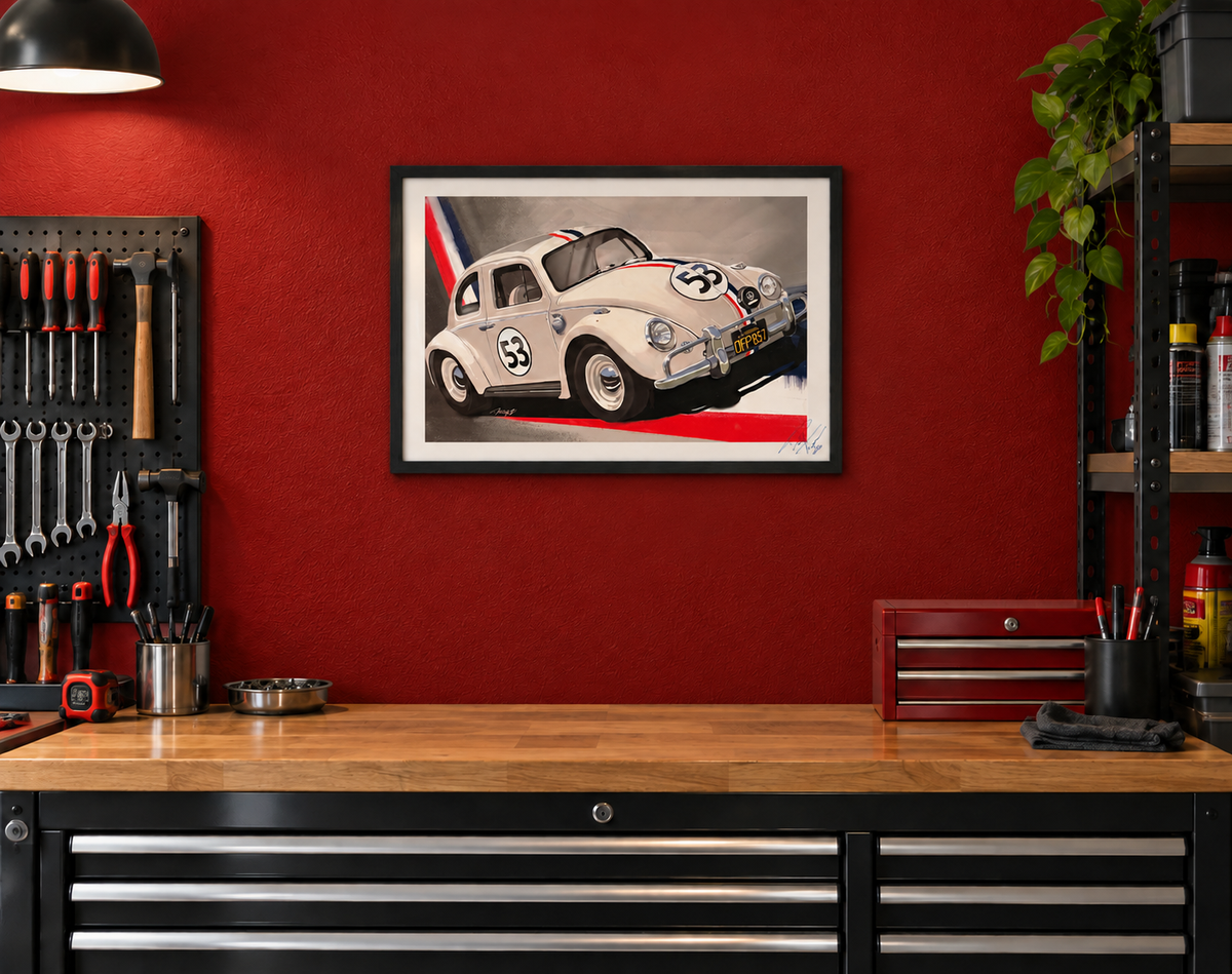 Herbie the love bug Giclee art print