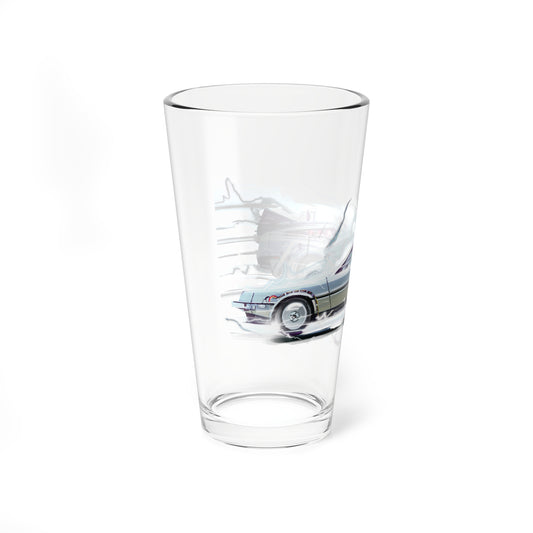 Back to the Future Mixing Glass, 16oz - DMC-12 Delorean Design, 80s Movie Fan