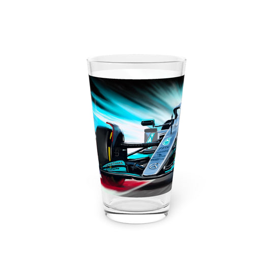 Lewis Hamilton Mercedes formula one F1 Pint Glass, 16oz