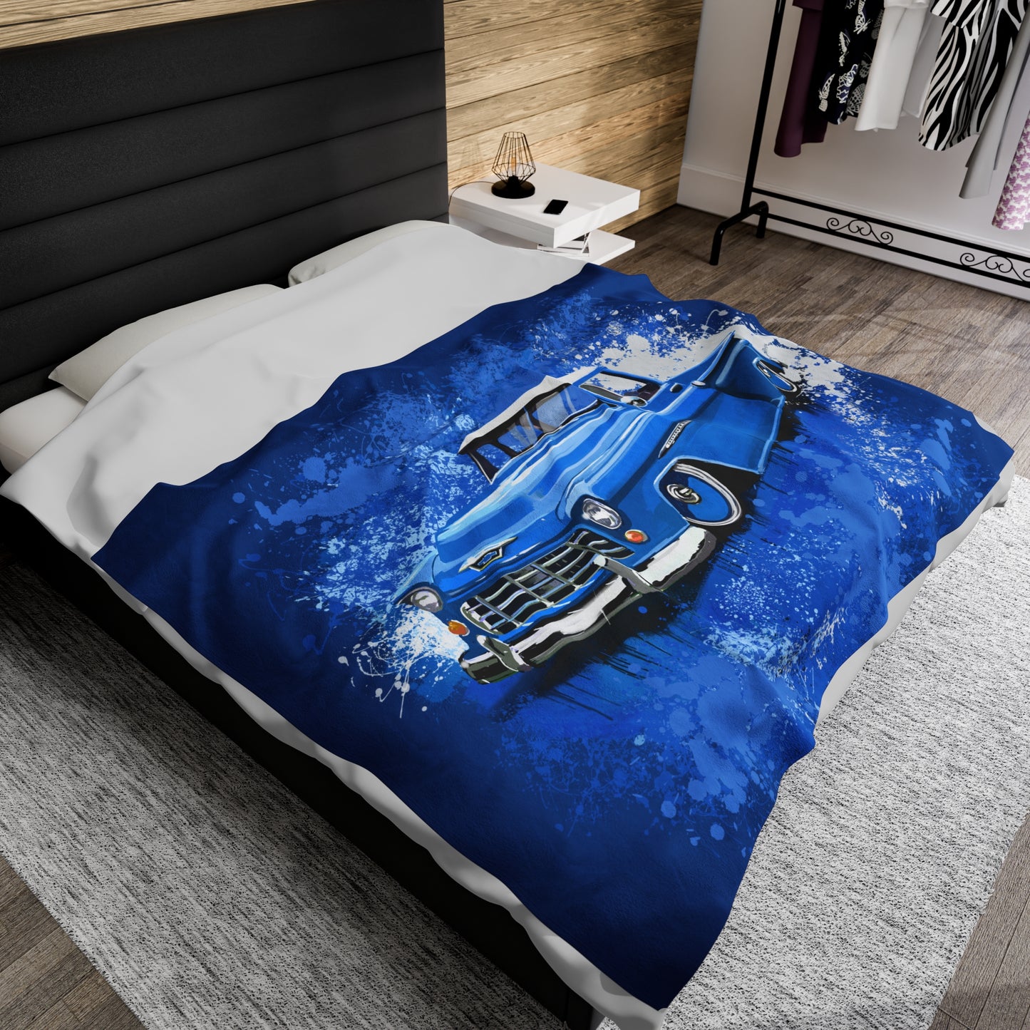 55 Chevy 3100 pickup classic Microfiber Blanket