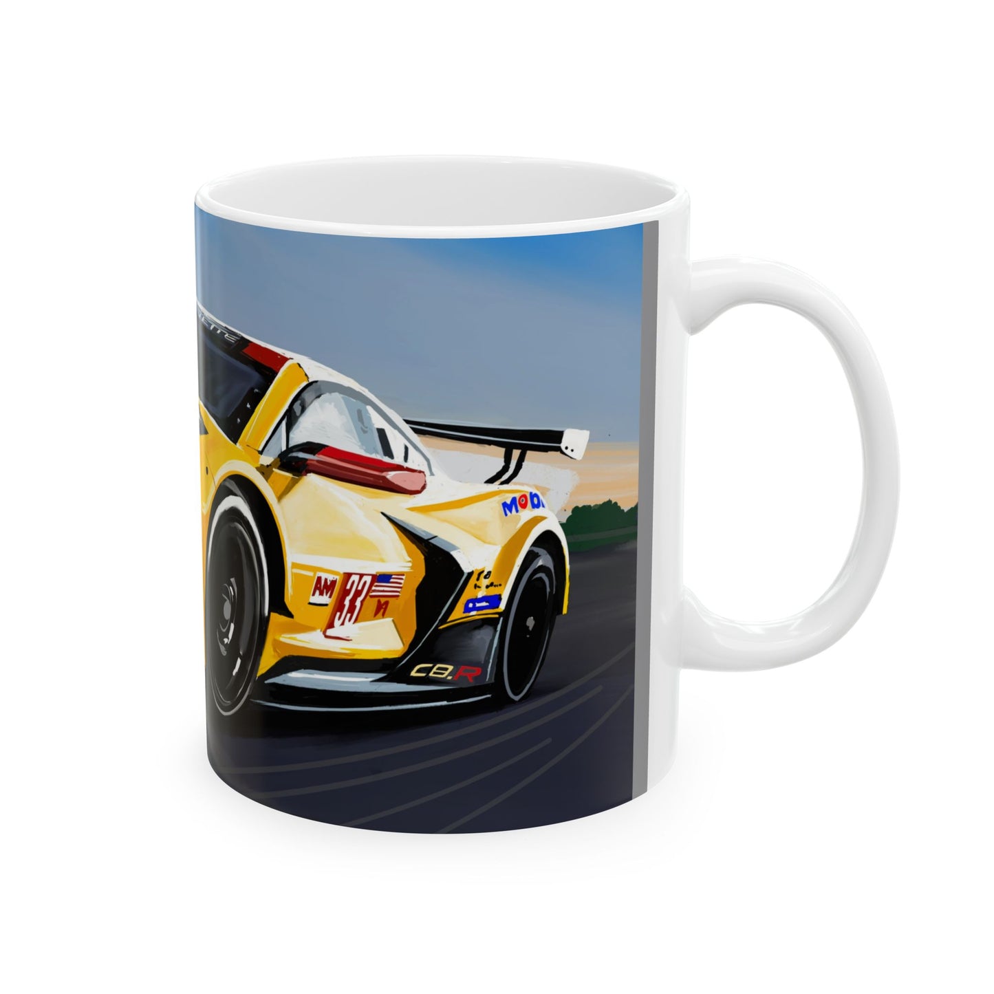 Chevrolet Corvette C8R Race Car American muscle Ceramic Coffee Tea Mug, 11oz