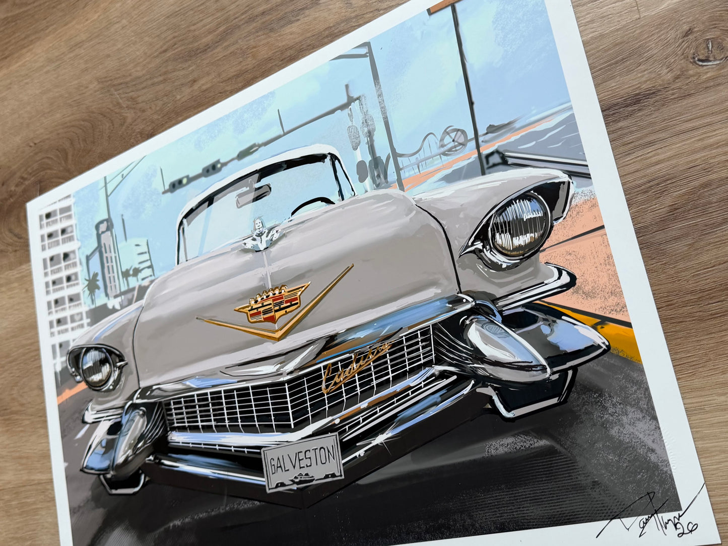 Galveston Cadillac Giclee print