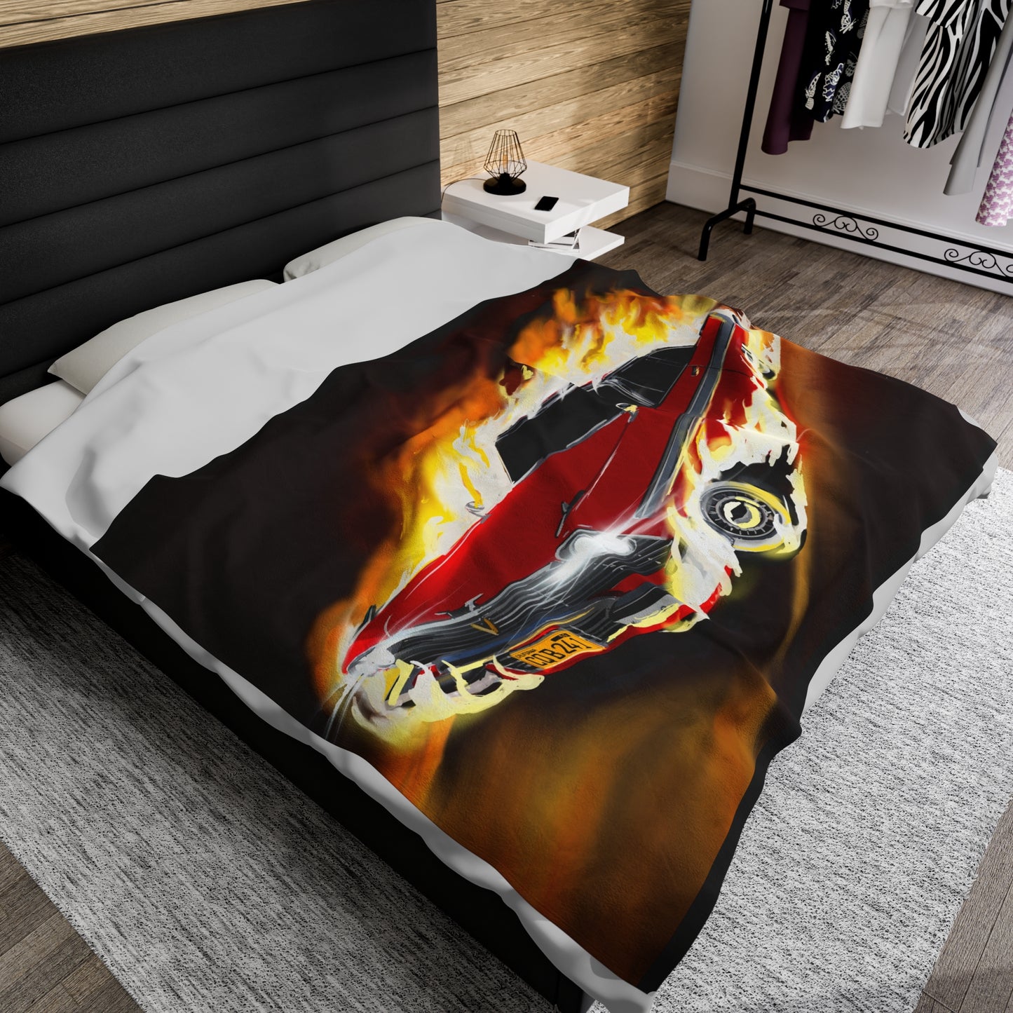 Christine 1958 Plymouth Fury Classic antique Velveteen Plush Blanket