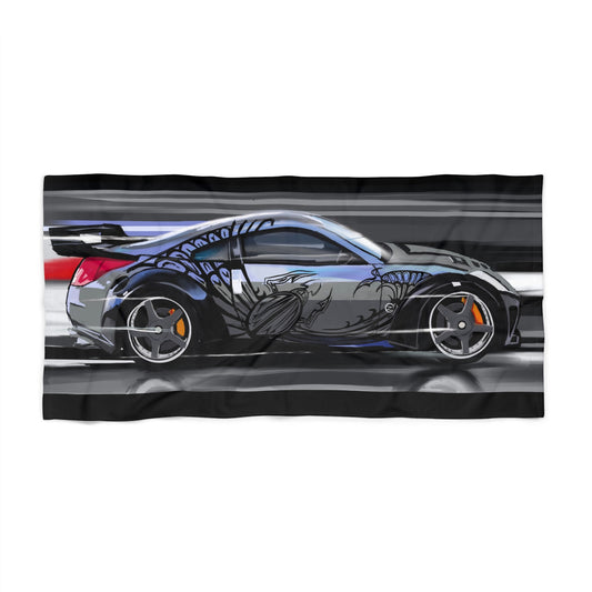Nissan 350z 30x60”, 36x72” Beach Towel, fast and furious movie car lover gift