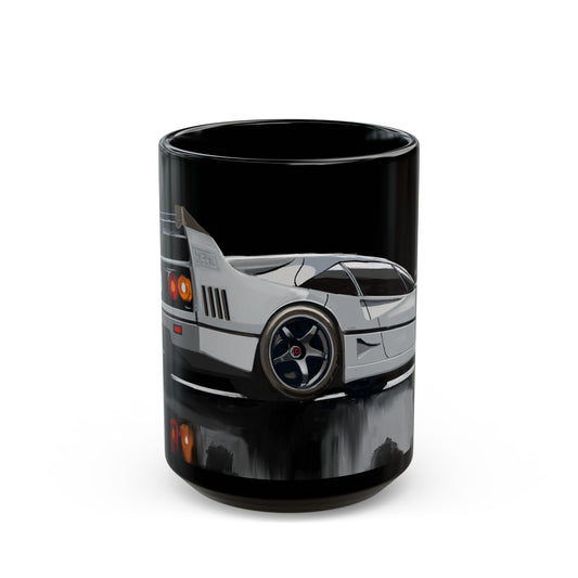 Grey F40 Ferrari exotic car Black Coffee Tea Mug (11oz, 15oz)