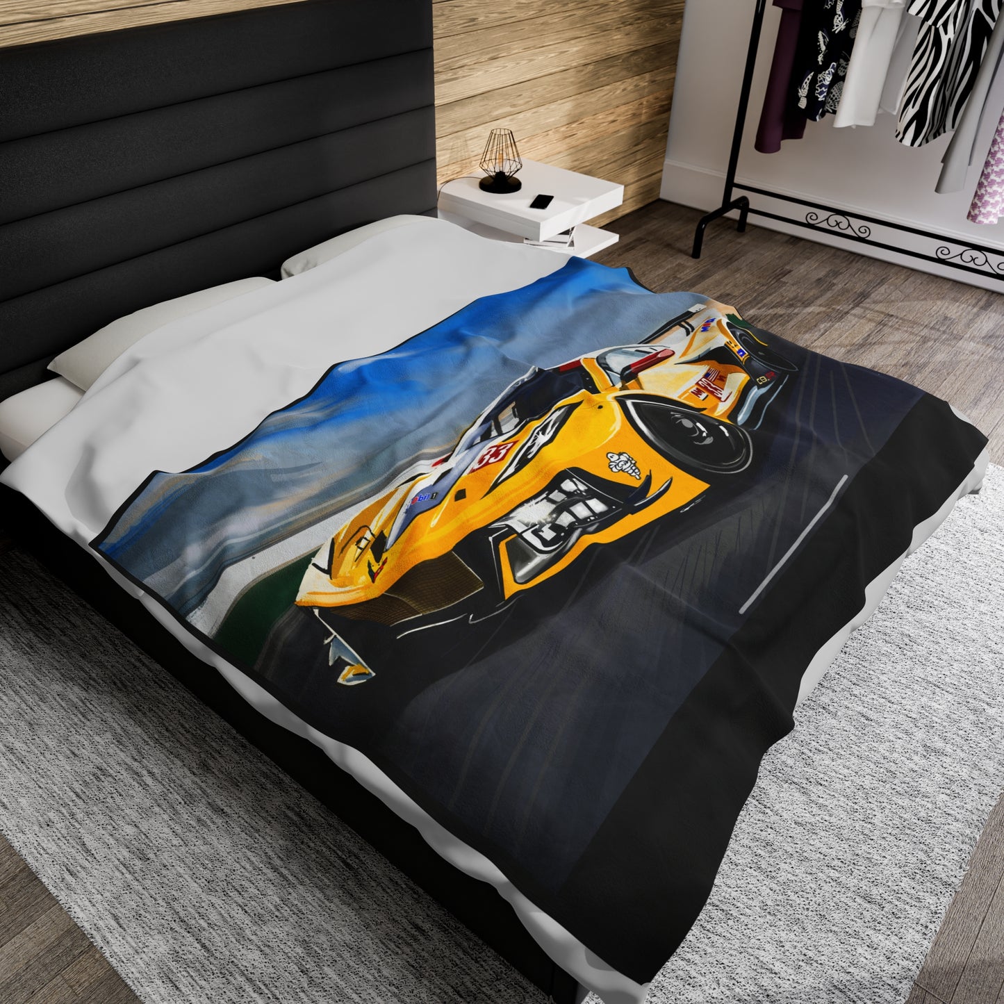 Chevrolet Corvette c8r Racing Velveteen Plush Blanket