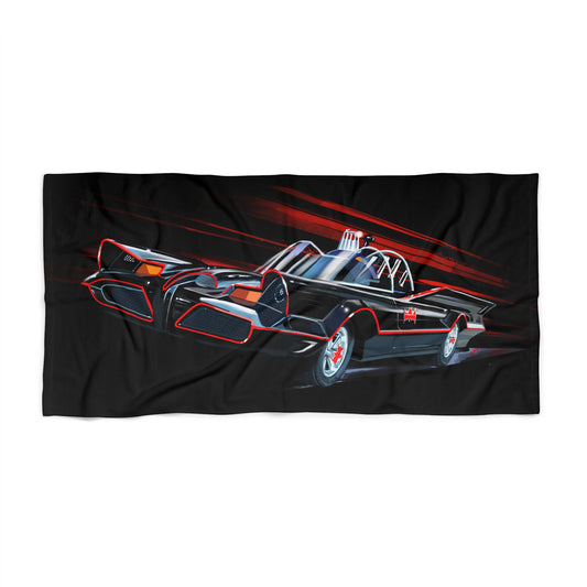 Classic Batmobile Batman’s car Beach Towel 30x60, 36x72” Car Dad Gift