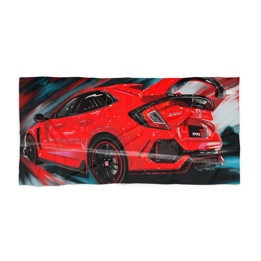 Honda civic Type-r Beach Towel, JDM Car Gift, Large Luxury Towel, Car Decor