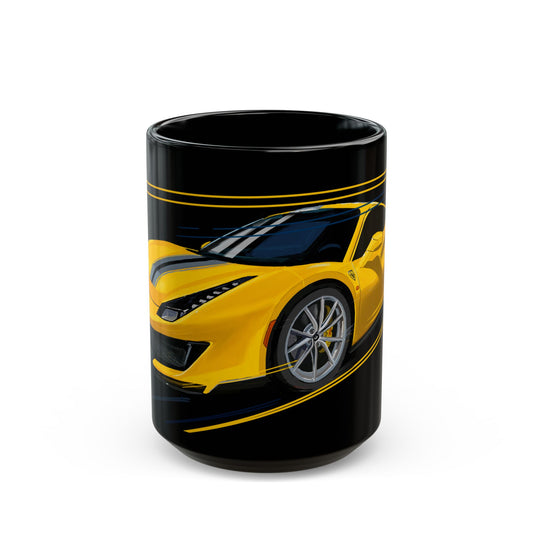 yellow Ferrari pista Coffee Tea Mug (11oz, 15oz)