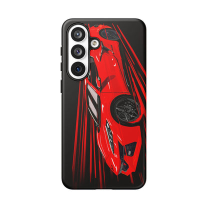 Red C8 corvette Z06 Case iPhone 18 17 16 15 14 13 12 11 Pro Samsung Galaxy Pixel