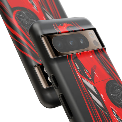 Red C8 corvette Z06 Case iPhone 18 17 16 15 14 13 12 11 Pro Samsung Galaxy Pixel