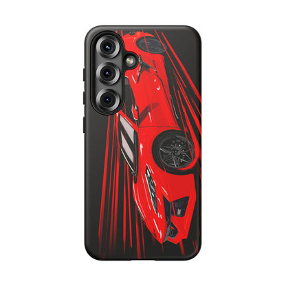 Red C8 corvette Z06 Case iPhone 18 17 16 15 14 13 12 11 Pro Samsung Galaxy Pixel