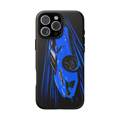 Blue Corvette C8 z06 Design for iPhone 18 17 16 15 14 13 Pro Max