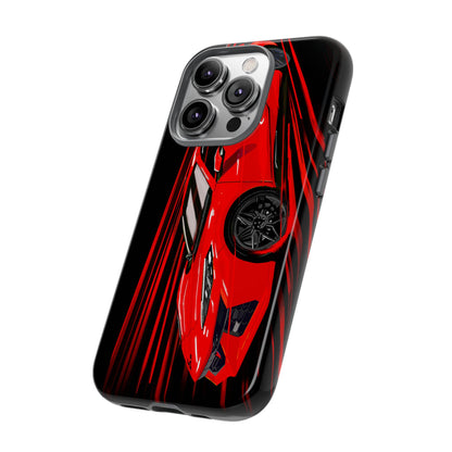 Red C8 corvette Z06 Case iPhone 18 17 16 15 14 13 12 11 Pro Samsung Galaxy Pixel