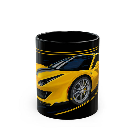 yellow Ferrari pista Coffee Tea Mug (11oz, 15oz)