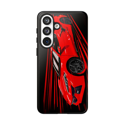 Red C8 corvette Z06 Case iPhone 18 17 16 15 14 13 12 11 Pro Samsung Galaxy Pixel