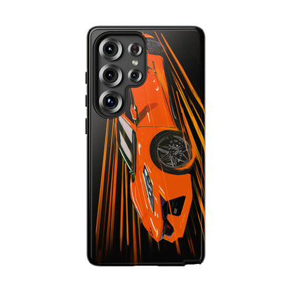 Orange C8 corvette Z06 iPhone 18 17 16 15 14 13 12 Pro  Samsung Galaxy Pixel