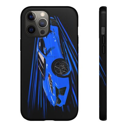 Blue Corvette C8 z06 Design for iPhone 18 17 16 15 14 13 Pro Max