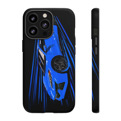 Blue Corvette C8 z06 Design for iPhone 18 17 16 15 14 13 Pro Max