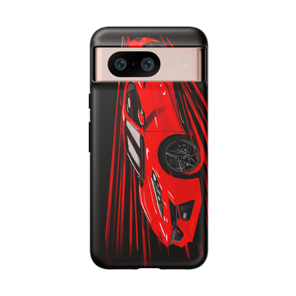 Red C8 corvette Z06 Case iPhone 18 17 16 15 14 13 12 11 Pro Samsung Galaxy Pixel