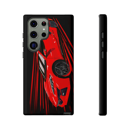 Red C8 corvette Z06 Case iPhone 18 17 16 15 14 13 12 11 Pro Samsung Galaxy Pixel