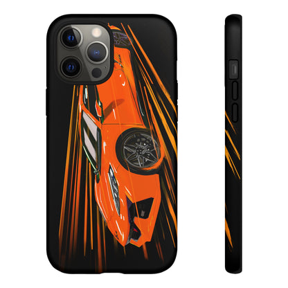 Orange C8 corvette Z06 iPhone 18 17 16 15 14 13 12 Pro  Samsung Galaxy Pixel