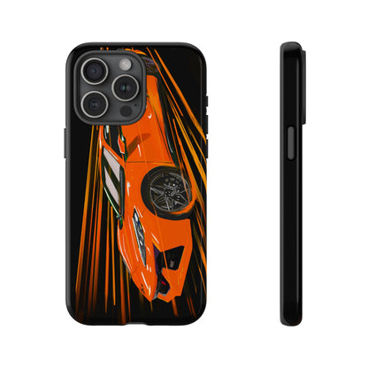 Orange C8 corvette Z06 iPhone 18 17 16 15 14 13 12 Pro  Samsung Galaxy Pixel