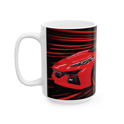 Red Chevy corvette Z06  Coffee Tea Mug, 11oz, 15oz