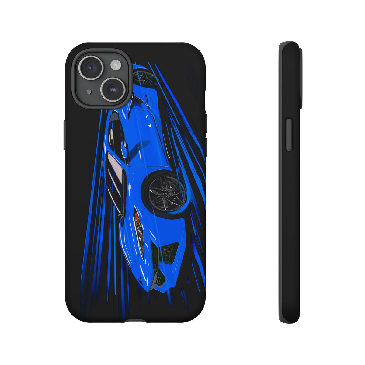 Blue Corvette C8 z06 Design for iPhone 18 17 16 15 14 13 Pro Max