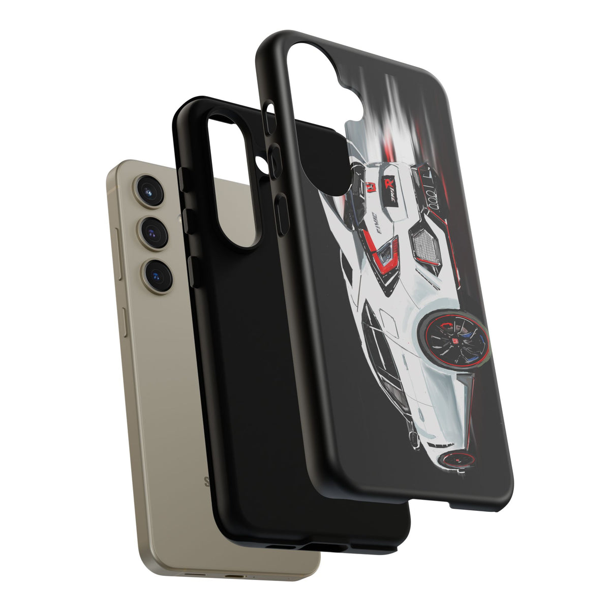 White Type-r civic Case iPhone 18 17 16 15 14 13 12 Pro Samsung Galaxy Pixel