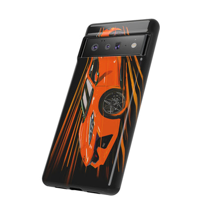 Orange C8 corvette Z06 iPhone 18 17 16 15 14 13 12 Pro  Samsung Galaxy Pixel