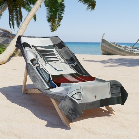 Lamborghini Countach Beach Towel, Race Car Gift, Large Towel, Luxury Car Decor