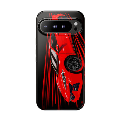 Red C8 corvette Z06 Case iPhone 18 17 16 15 14 13 12 11 Pro Samsung Galaxy Pixel