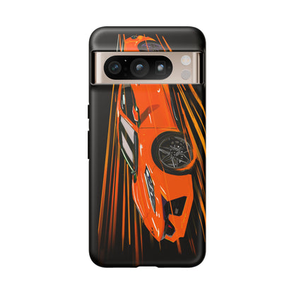 Orange C8 corvette Z06 iPhone 18 17 16 15 14 13 12 Pro  Samsung Galaxy Pixel