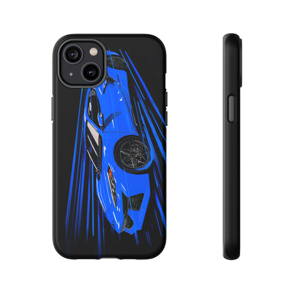 Blue Corvette C8 z06 Design for iPhone 18 17 16 15 14 13 Pro Max
