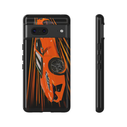 Orange C8 corvette Z06 iPhone 18 17 16 15 14 13 12 Pro  Samsung Galaxy Pixel