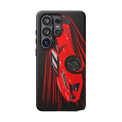 Red C8 corvette Z06 Case iPhone 18 17 16 15 14 13 12 11 Pro Samsung Galaxy Pixel