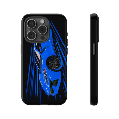 Blue Corvette C8 z06 Design for iPhone 18 17 16 15 14 13 Pro Max