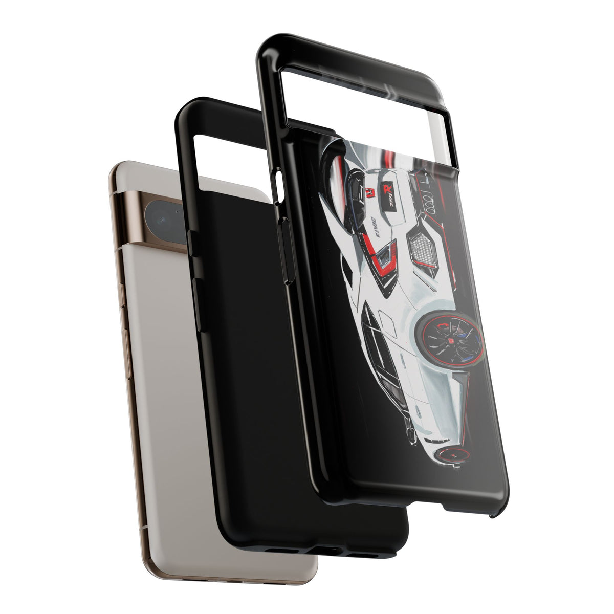 White Type-r civic Case iPhone 18 17 16 15 14 13 12 Pro Samsung Galaxy Pixel