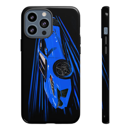 Blue Corvette C8 z06 Design for iPhone 18 17 16 15 14 13 Pro Max