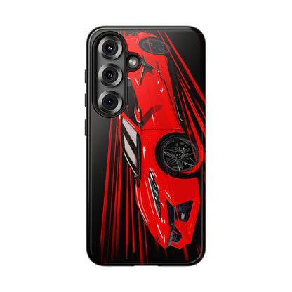 Red C8 corvette Z06 Case iPhone 18 17 16 15 14 13 12 11 Pro Samsung Galaxy Pixel
