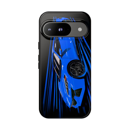 Blue Corvette C8 z06 Design for iPhone 18 17 16 15 14 13 Pro Max