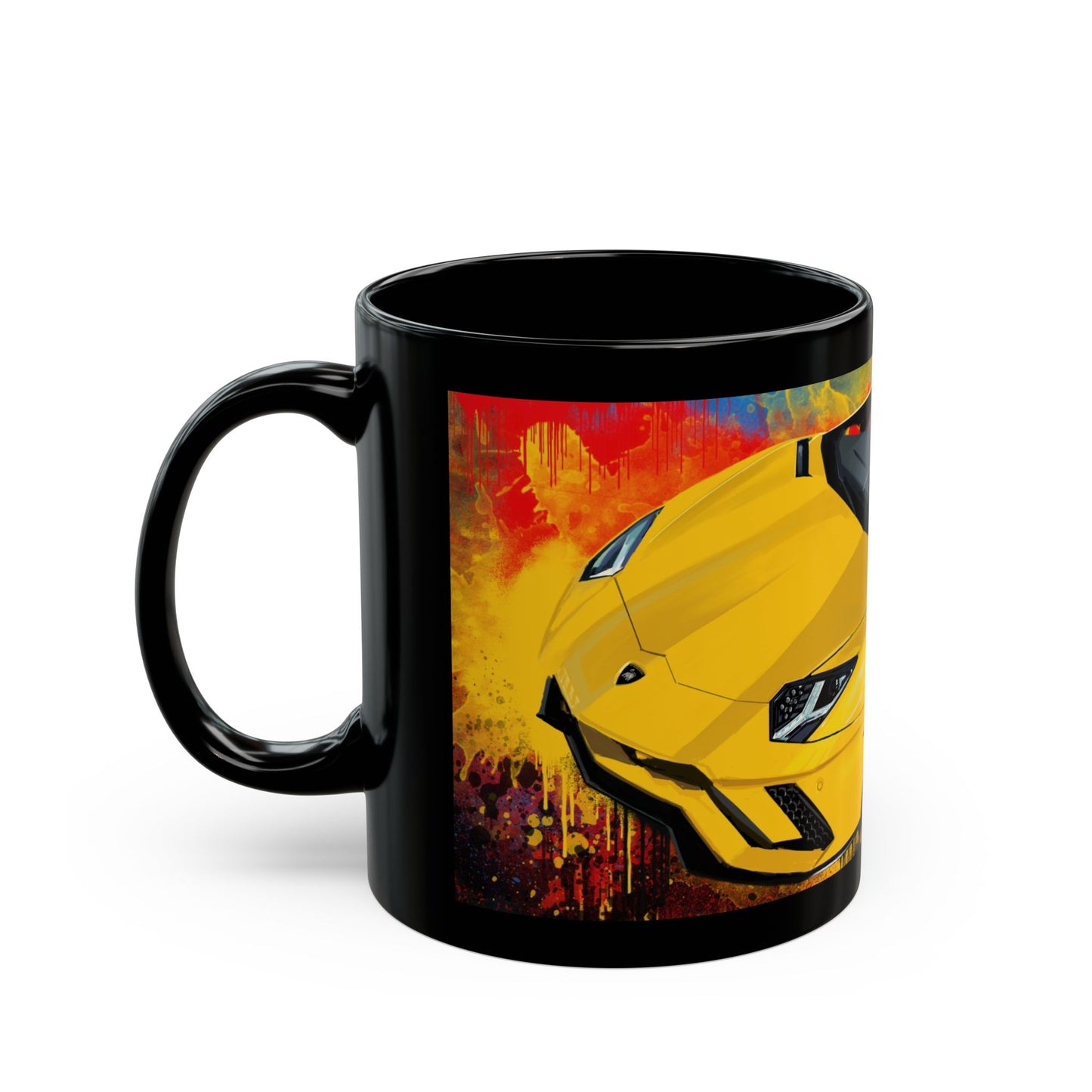 Yellow Lamborghini Aventador Black coffee tea Mug (11oz, 15oz)