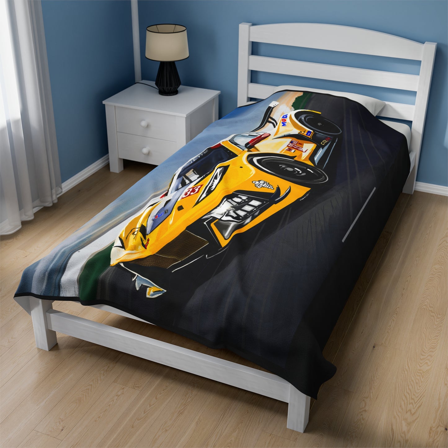 Chevrolet Corvette c8r Racing Velveteen Plush Blanket