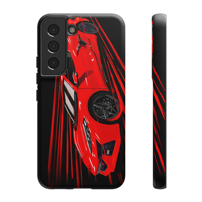 Red C8 corvette Z06 Case iPhone 18 17 16 15 14 13 12 11 Pro Samsung Galaxy Pixel