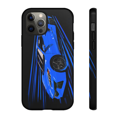 Blue Corvette C8 z06 Design for iPhone 18 17 16 15 14 13 Pro Max
