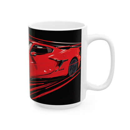 Red Chevy corvette Z06  Coffee Tea Mug, 11oz, 15oz