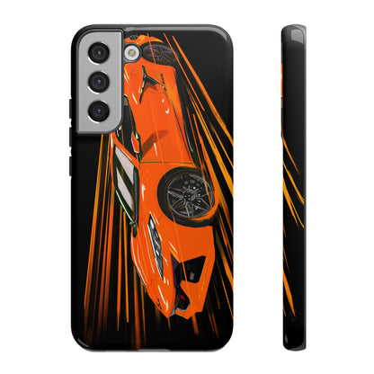 Orange C8 corvette Z06 iPhone 18 17 16 15 14 13 12 Pro  Samsung Galaxy Pixel